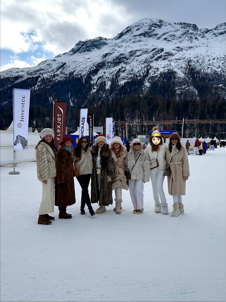 Club members, including the London chapter, at the Snow Polo in Sankt Moritz